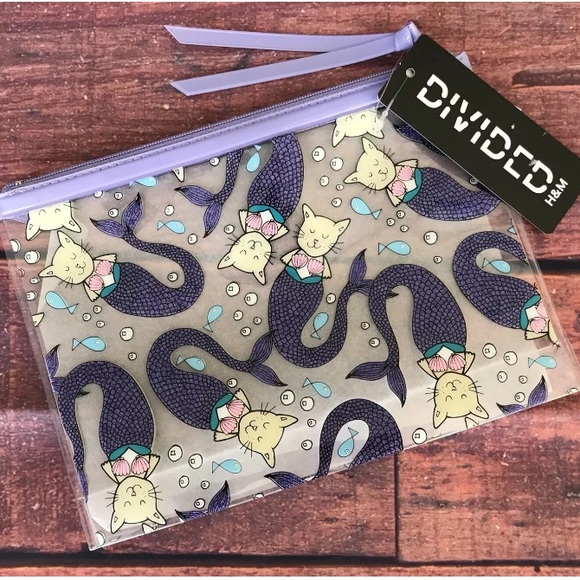 H&M Handbags - H&M Makeup Bag Mermaid Kitty Plastic NWT